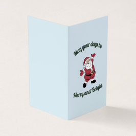 Whimsical Santa Ice Blue Vertical Card