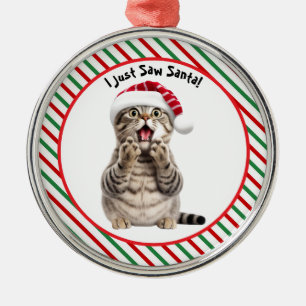 Whimsical Santa Kitty Niedlich Funny Funny Christm Ornament Aus Metall