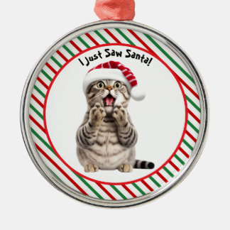 Whimsical Santa Kitty Niedlich Funny Funny Christm Ornament Aus Metall