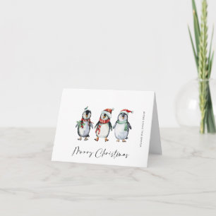 Whimsical Santa Penguins Weihnachtskonzern Feiertagskarte