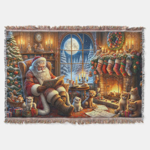 Whimsical Santa Throw Blanket Decke