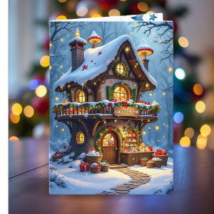 Whimsical Santa's Workshop Personalisiert Weihnach Feiertagskarte