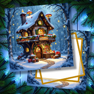 Whimsical Santa's Workshop Personalisiert Weihnach Feiertagskarte