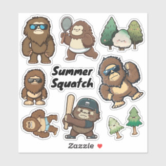 Whimsical Sasquatch Stickers, Bigfoot Decals Aufkleber
