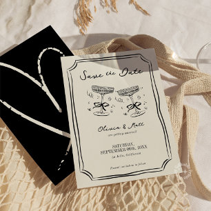 Whimsical Save The Date Champagner Prost  Einladung