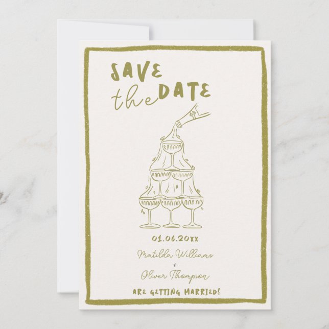 Whimsical Save the Date Einladung (Vorderseite)