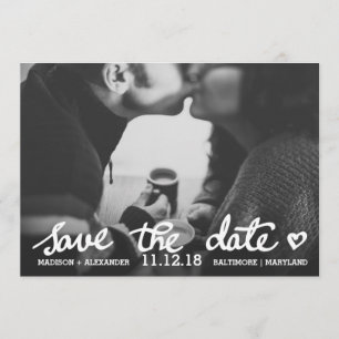 Whimsical Save the Date Niedlich Heart Script Foto