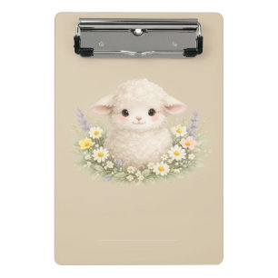 Whimsical Schafe und Wildblumen für einen charmant Mini Klemmbrett