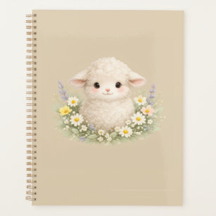 Whimsical Schafe und Wildblumen für einen charmant Planer