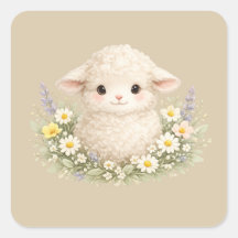 Whimsical Schafe und Wildblumen für einen charmant