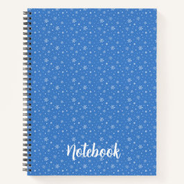 Whimsical Schneeflocken HandGezeichnet Blaues Must Notizbuch