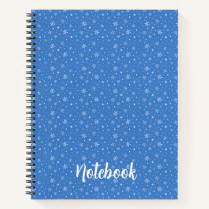 Whimsical Schneeflocken HandGezeichnet Blaues Must Notizbuch