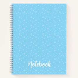 Whimsical Schneeflocken HandGezeichnet Lichtblau M Notizbuch