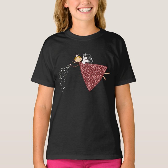 Whimsical Schneeflocken Weihnachtsfest Angel Holid T-Shirt (Vorderseite)