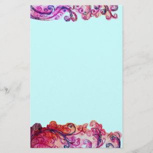 WHIMSICAL SCHNÖRKEL hell rosa lila blau Briefpapier