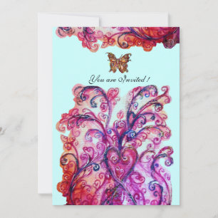 WHIMSICAL SCHNÖRKEL hell rosa lila blau Einladung