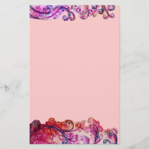 WHIMSICAL SCHNÖRKEL hell rosa lila Briefpapier