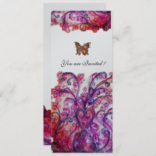 WHIMSICAL SCHNÖRKEL hell rosa lila silber Einladung