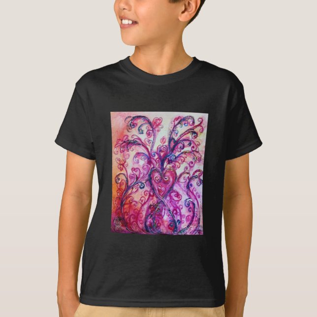 WHIMSICAL SCHNÖRKEL hell rosa lila weiß T-Shirt (Vorderseite)