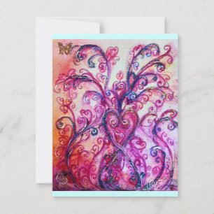 WHIMSICAL SCHNÖRKEL hell rot, rosa lila blau Einladung