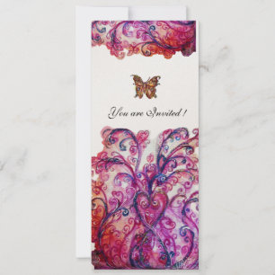 WHIMSICAL SCHNÖRKEL hellrosa lila Gold Einladung