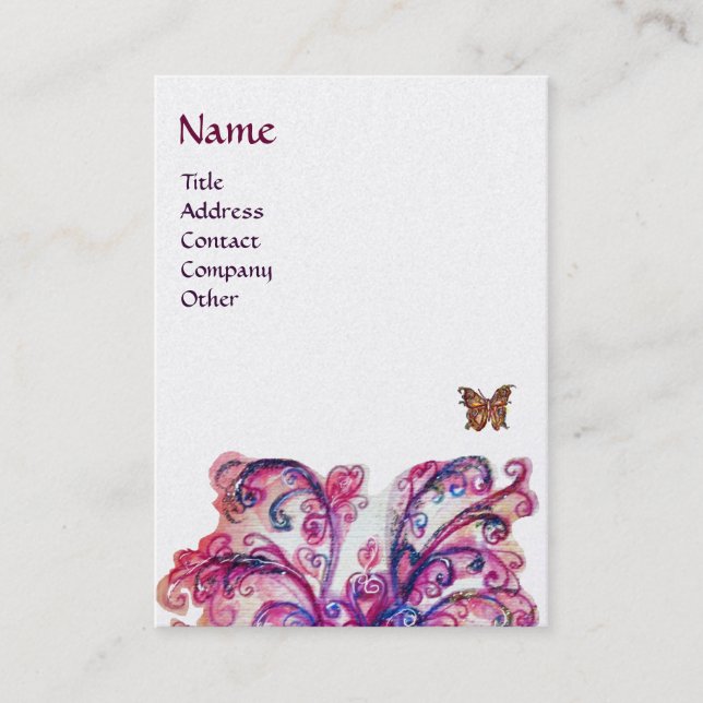 WHIMSICAL SCHNÖRKEL hellrosa lila Perle Visitenkarte (Vorderseite)