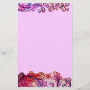 WHIMSICAL SCHNÖRKEL hellrosa rosa lila Filz Briefpapier