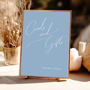 Whimsical Schrift   Staubblaue Karten und Geschenk Poster