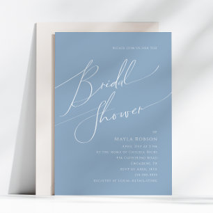 Whimsical Schrift Staubblauer Brautjungfernabsch Einladung