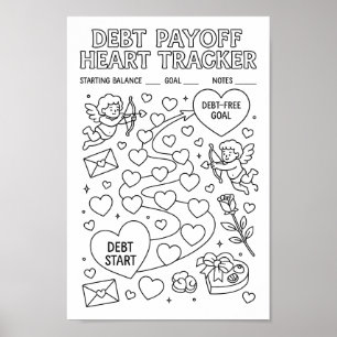 Whimsical Schulden Payoff Valentins Herz-Tracker Poster