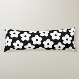 Whimsical Schwarz & Weiß Floral Retro und fröhlich Seitenschläferkissen