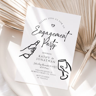 Whimsical Scribble Hand Drawing Party Einladung