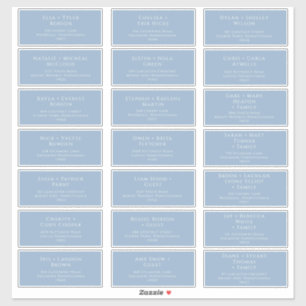 Whimsical Script Blue Wedding Guest Address Labels