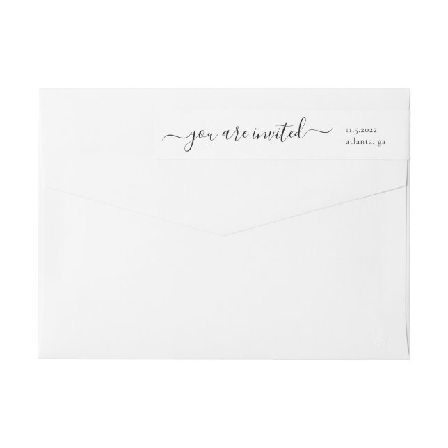 Whimsical Script Calligraphy Wedding Einladung (Rückseite)