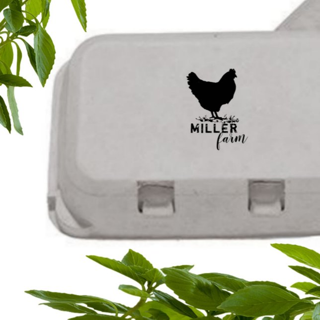 Whimsical Script Farmhouse Egg Briefmarke Gummistempel (Von Creator hochgeladen)