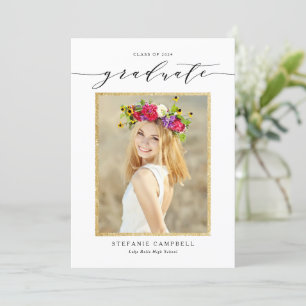 Whimsical Script Glitzer Class of 2025 Abschluss Ankündigung