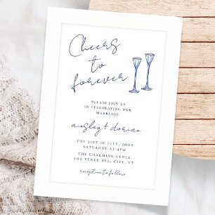 Whimsical Script jubelt für immer Hochzeitdoodle Einladung