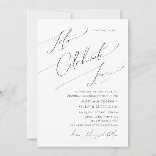 Whimsical Script Let's Celebrate Liebe Hochzeit Einladung