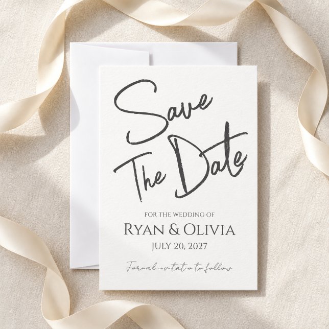 Whimsical Script Nothing Fancy Save-the-Date Save The Date (Whimsical Script Nothing Fancy Save the Date
)