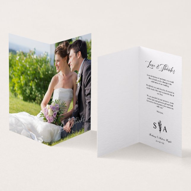 Whimsical Script Photo Romantic Botanical Branches (Innenseite und Außenseite)