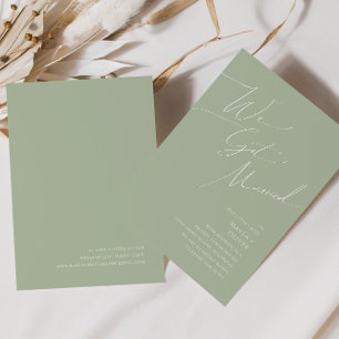 Whimsical Script Sage Hochzeitsanzeige Einladung