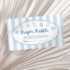 Whimsical Seashell Baby Shower Diaper Raffle  Begleitkarte