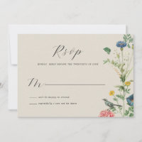 Whimsical Secret Garden Wildblumen RSVP Card
