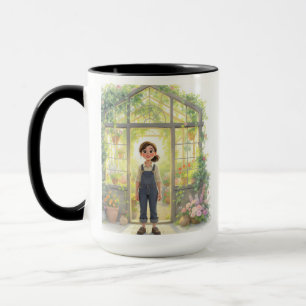 Whimsical Secret Greenhouse & Cottagecore Mädchen Tasse