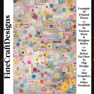 Whimsical Shabby Chic Retro Collage BP6B Decoupage Seidenpapier
