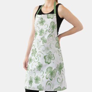 Whimsical Shamrock und Swirl Irisch-Thematisch  Schürze