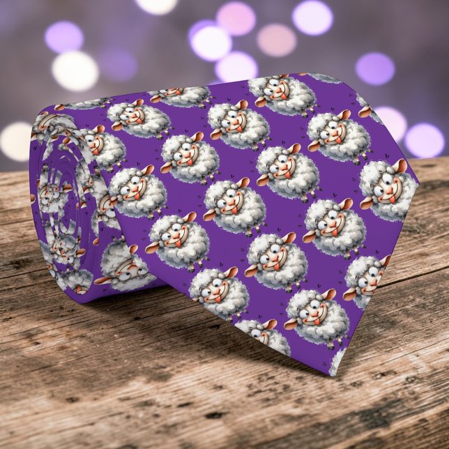 Whimsical Sheep Custom Necktie Tie Krawatte (Von Creator hochgeladen)