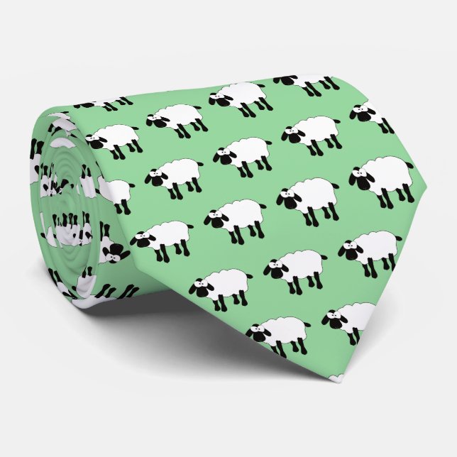 Whimsical Sheep Neck Tie Krawatte (Gerollt)