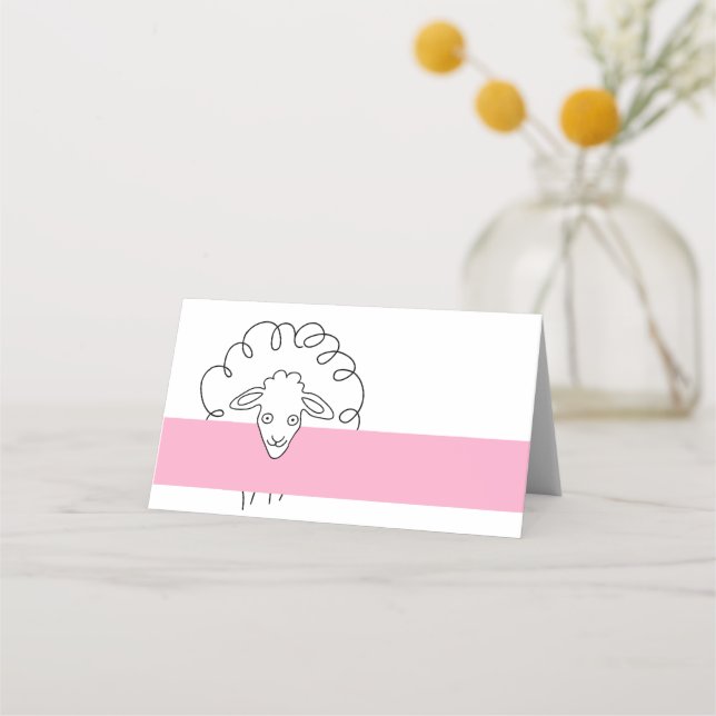 Whimsical Sheep Platzkarte (Vorderseite)