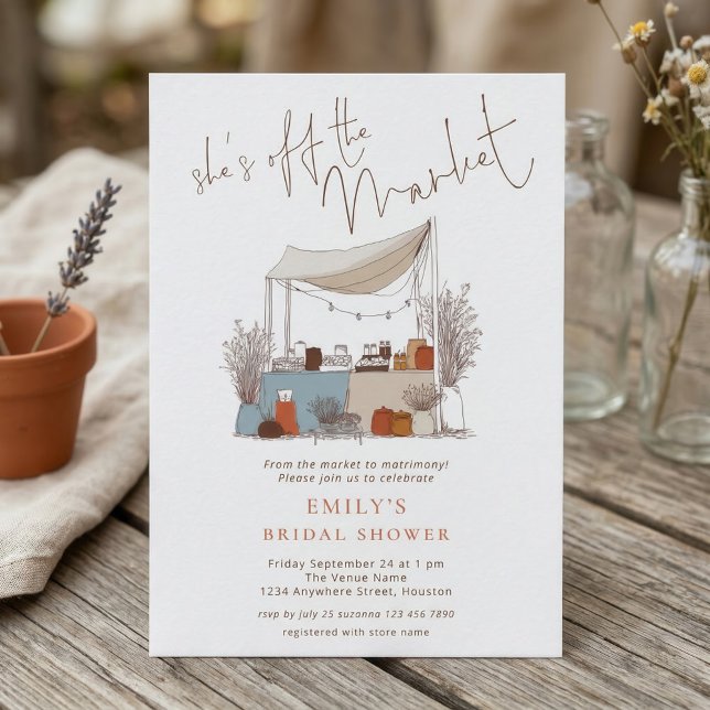 Whimsical She's off the Market Bridal Shower Einladung (Von Creator hochgeladen)